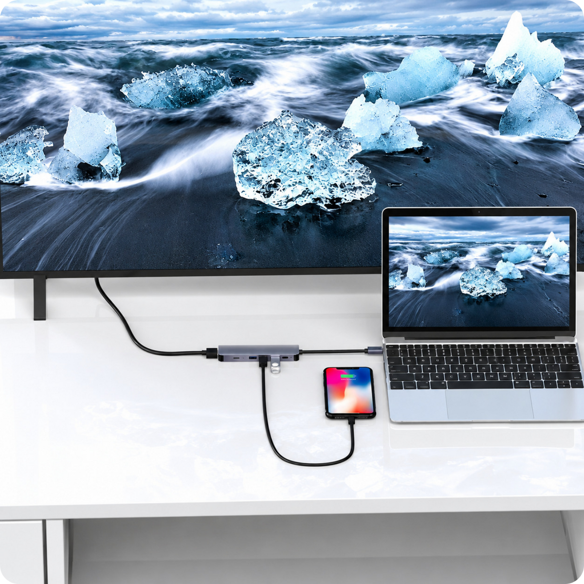 Adapter 5w1 HUB USB-C SC-USH83