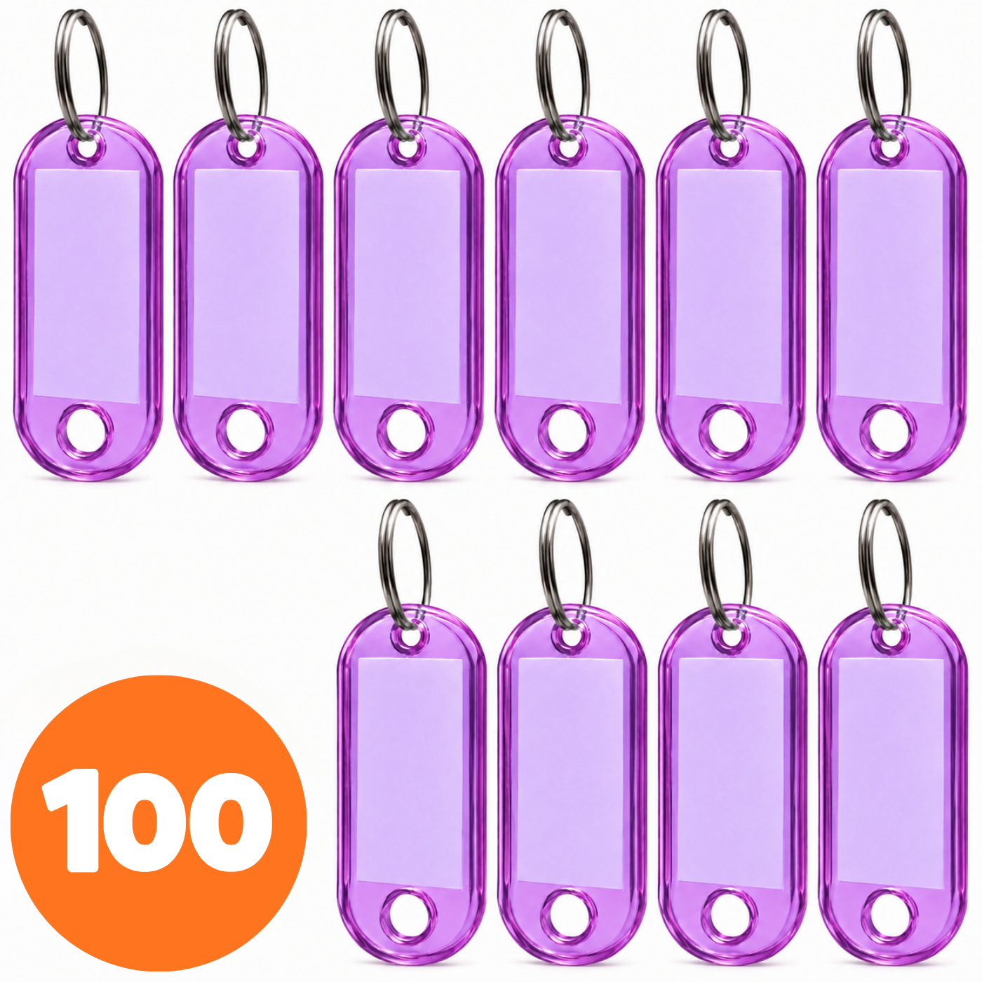 100x Zawieszka na klucze ABS-1 Fioletowa