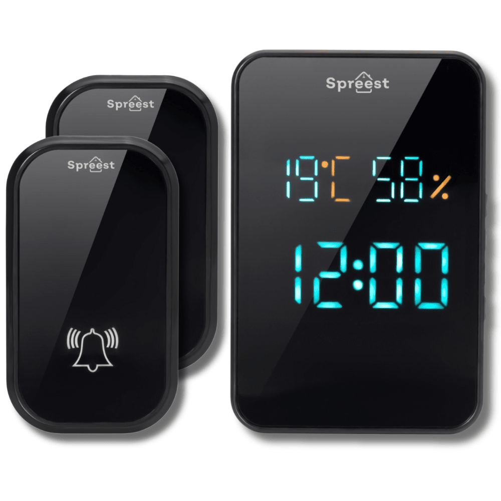 Dzwonek bezprzewodowy T295295-BB 1T2R Czarny Spreest