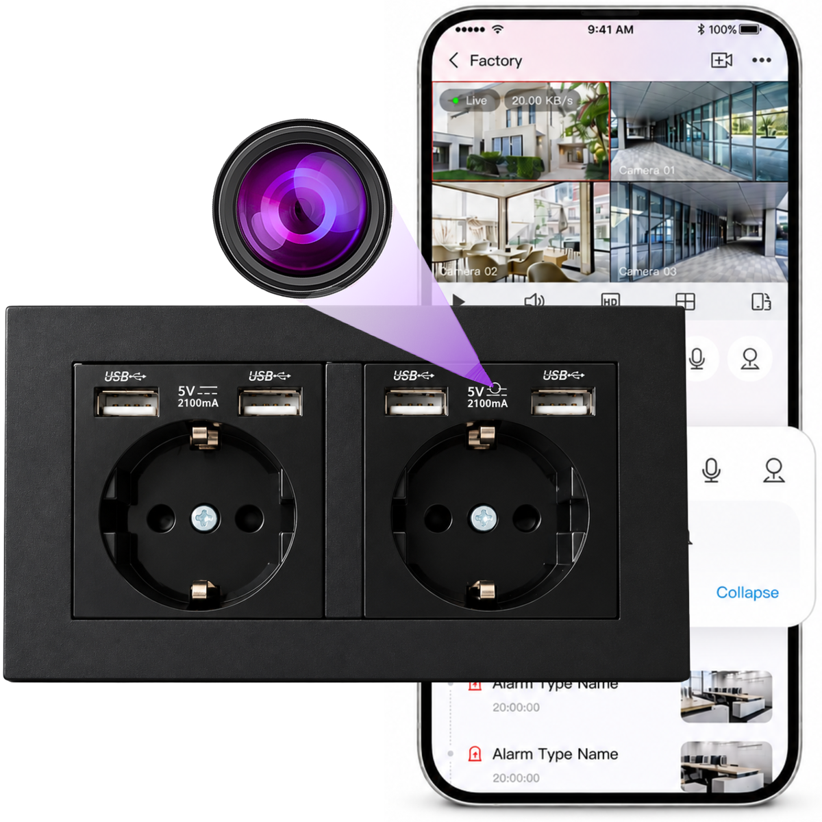 Mini kamera w gniazdku WF-ES22 WiFi
