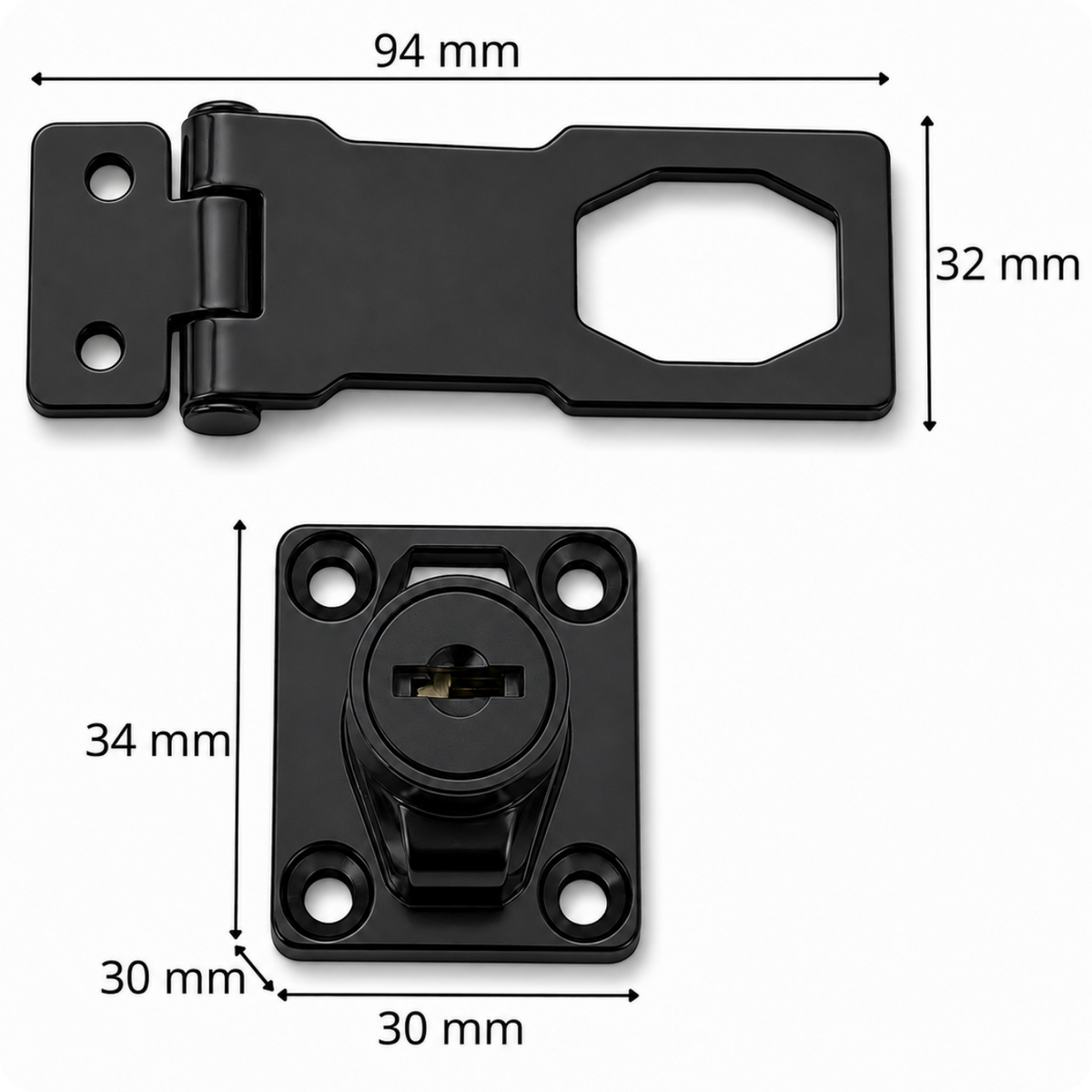 Zamek meblowy do szafki skrytki CB-108B Black
