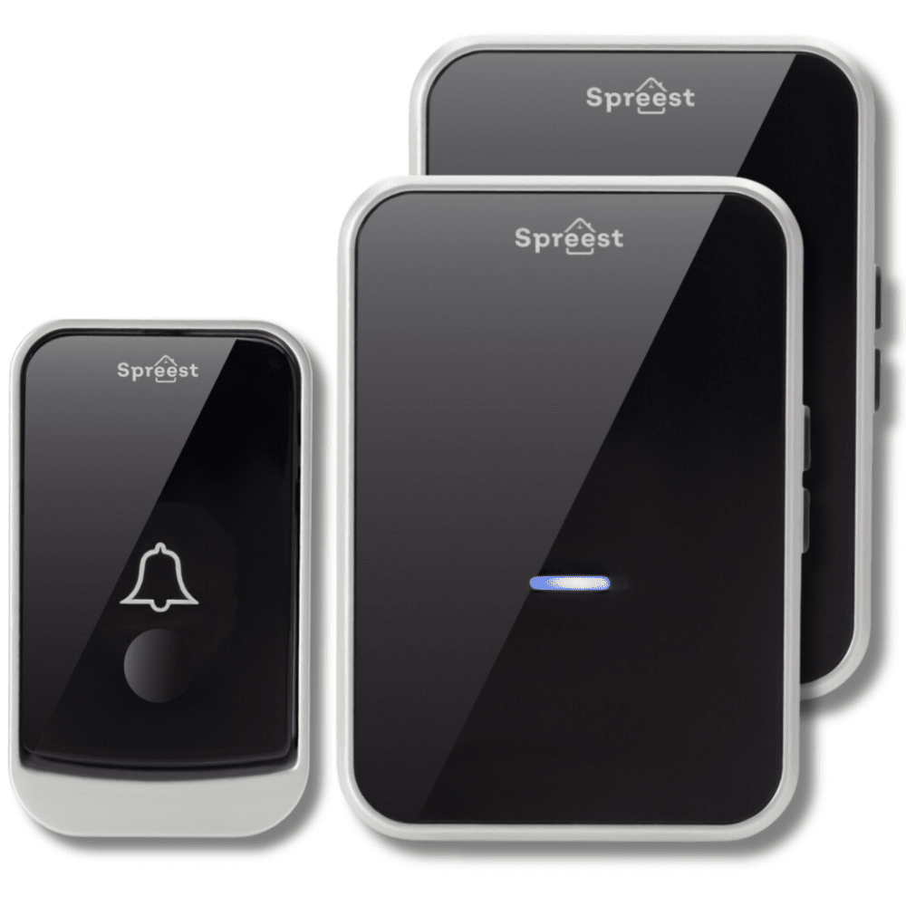 Dzwonek bezprzewodowy Q193193-BS 1T2R Czarno-Srebrny Spreest