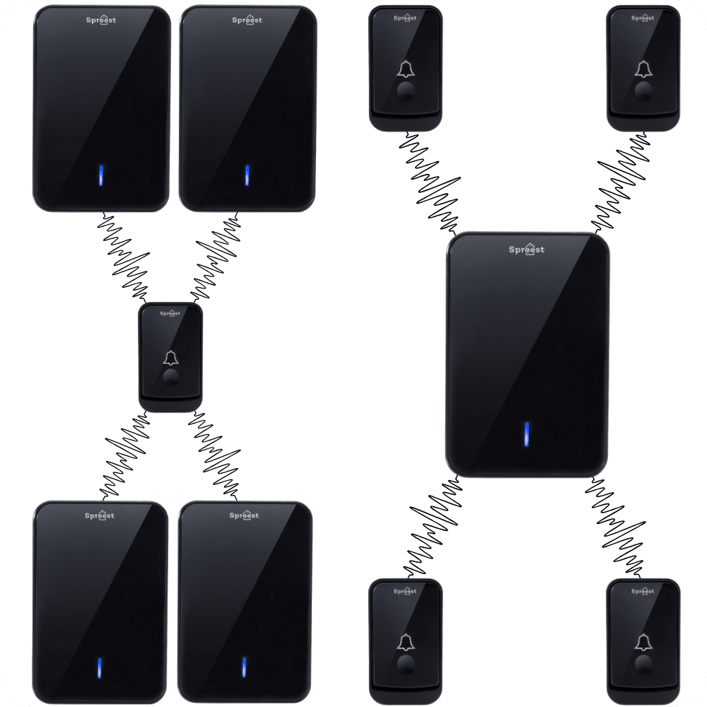 Dzwonek bezprzewodowy 2Q489-BB 2T1R Czarny Spreest