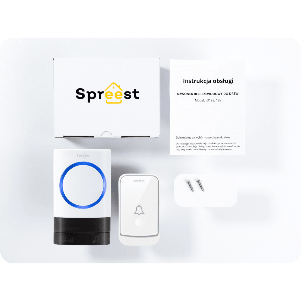 Dzwonek bezprzewodowy Q189-WW 1T1R Biały Spreest