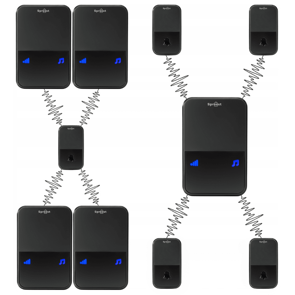 Dzwonek bezprzewodowy U199199-BB 1T2R Czarny Spreest
