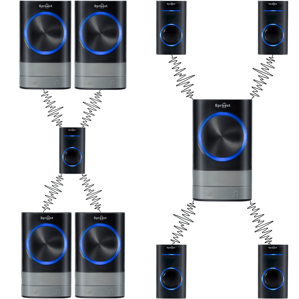 Dzwonek bezprzewodowy 2P189-BB 2T1R Czarny Spreest