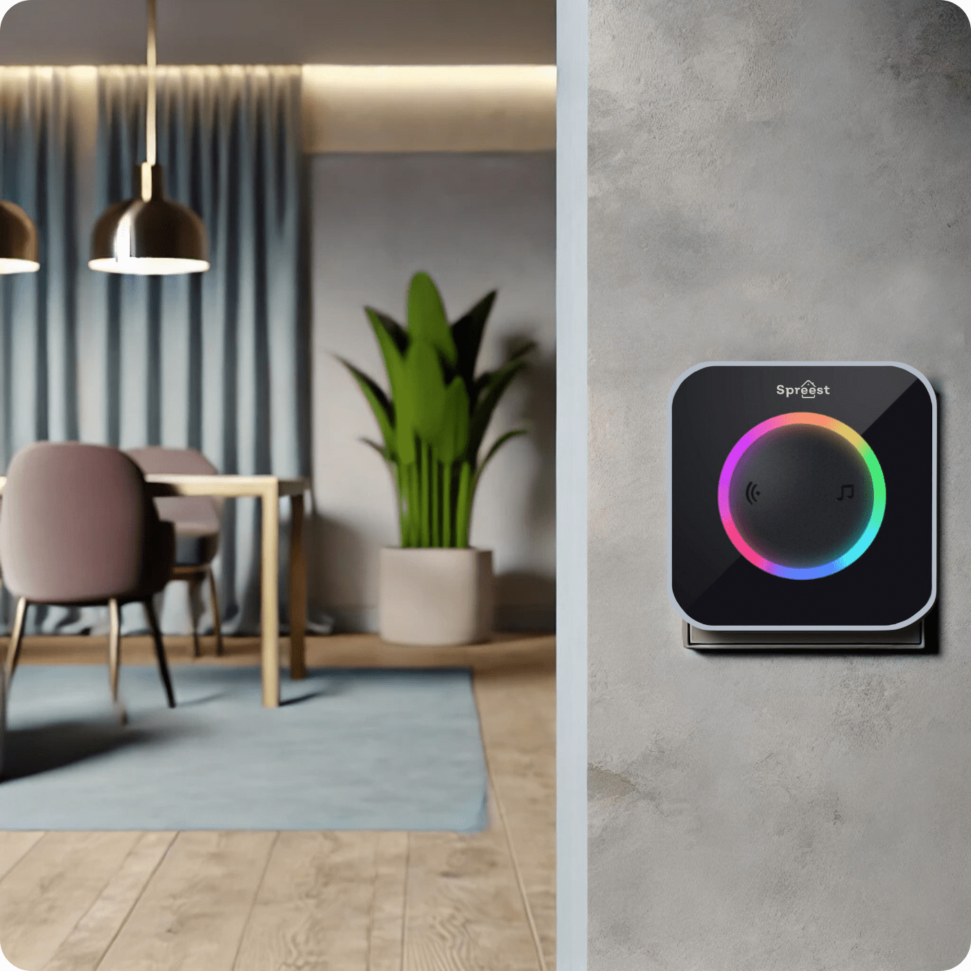 Dzwonek bezprzewodowy 2M488-BS 2T1R Czarny Spreest