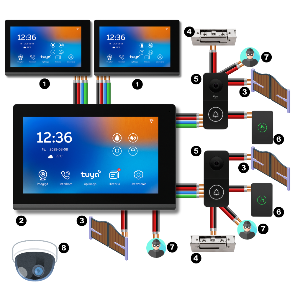 JD-S5-M Tuya Smart Black Video Intercom
