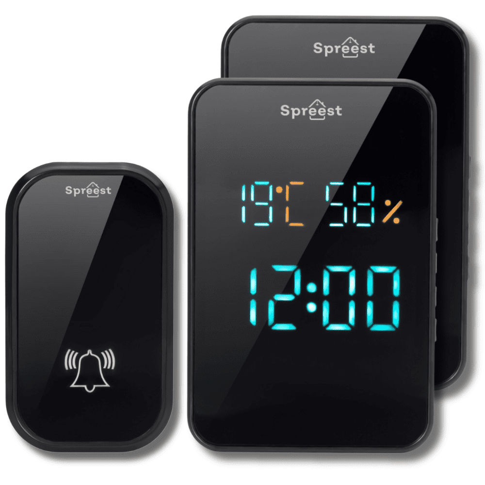 Dzwonek bezprzewodowy 2T295-BB 2T1R Czarny Spreest