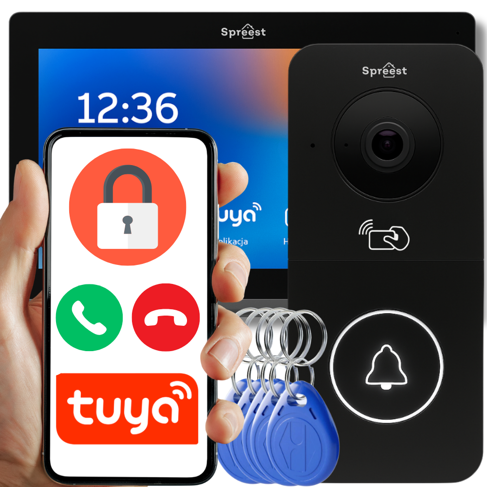 Wideodomofon JD-S5-M Tuya Smart Czarny