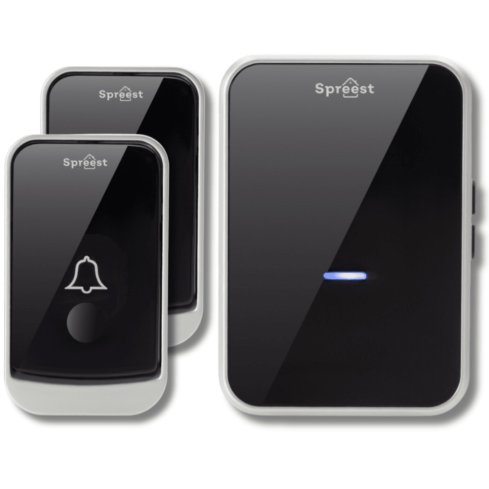 Dzwonek bezprzewodowy Q193193-BS 1T2R Czarno-Srebrny Spreest