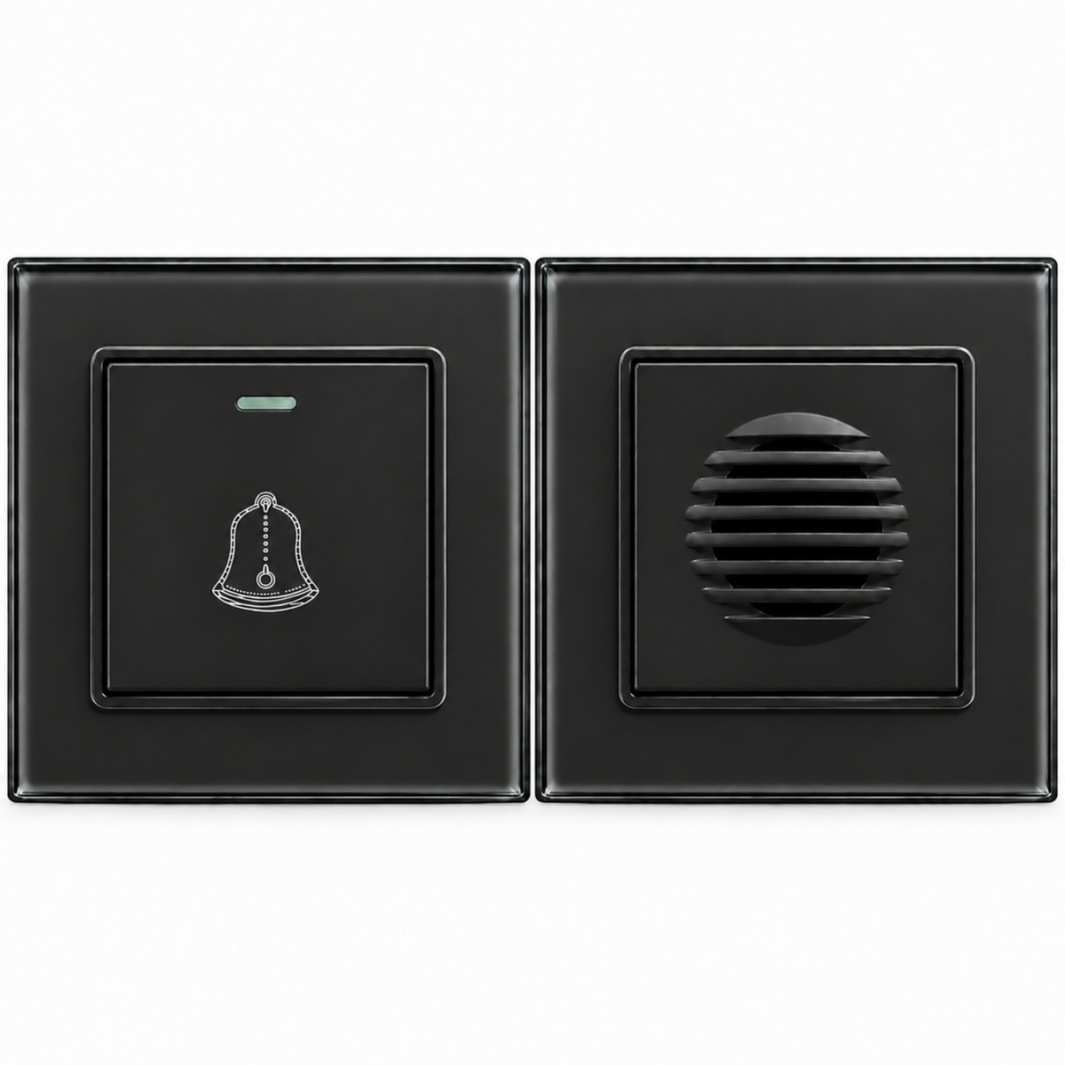 1x Przycisk dzwonka przewodowego D01 Black + 1x Odbiornik dzwonka przewodowego D02 Black