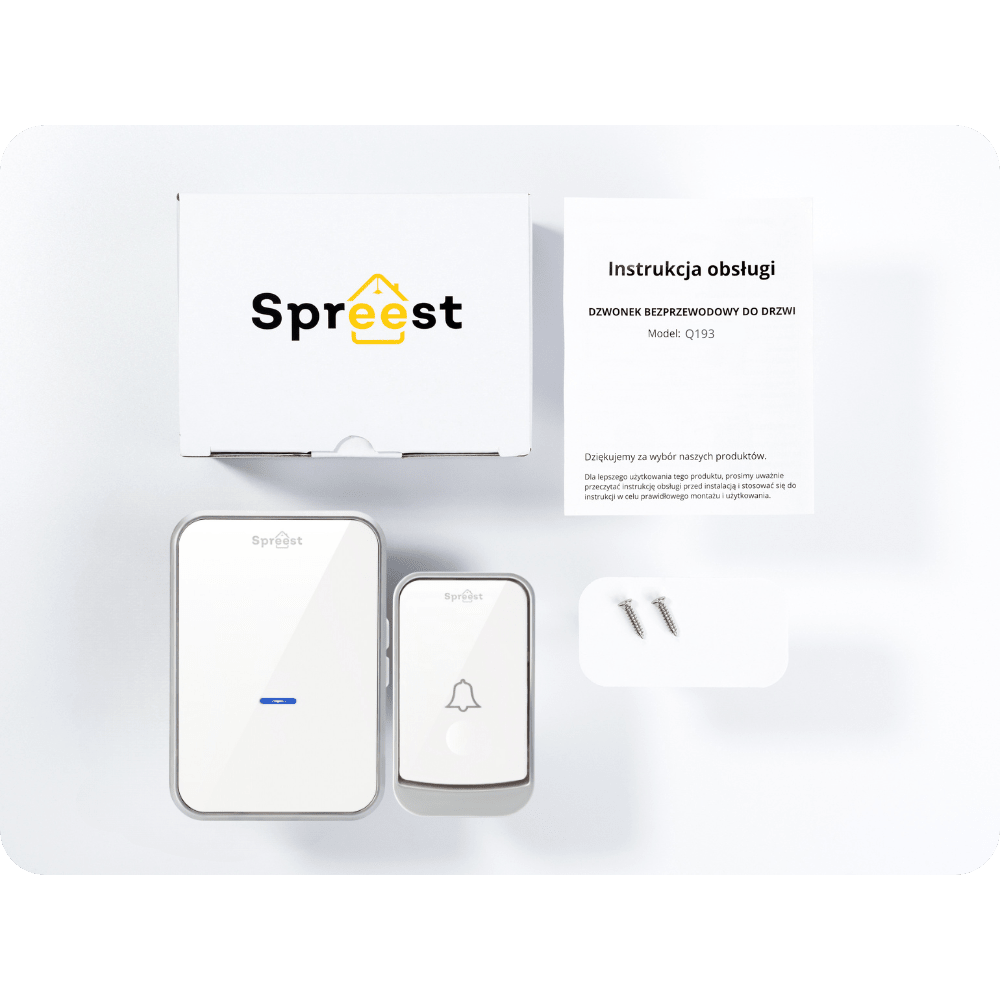 Dzwonek bezprzewodowy Q193-WS 1T1R Biały Spreest