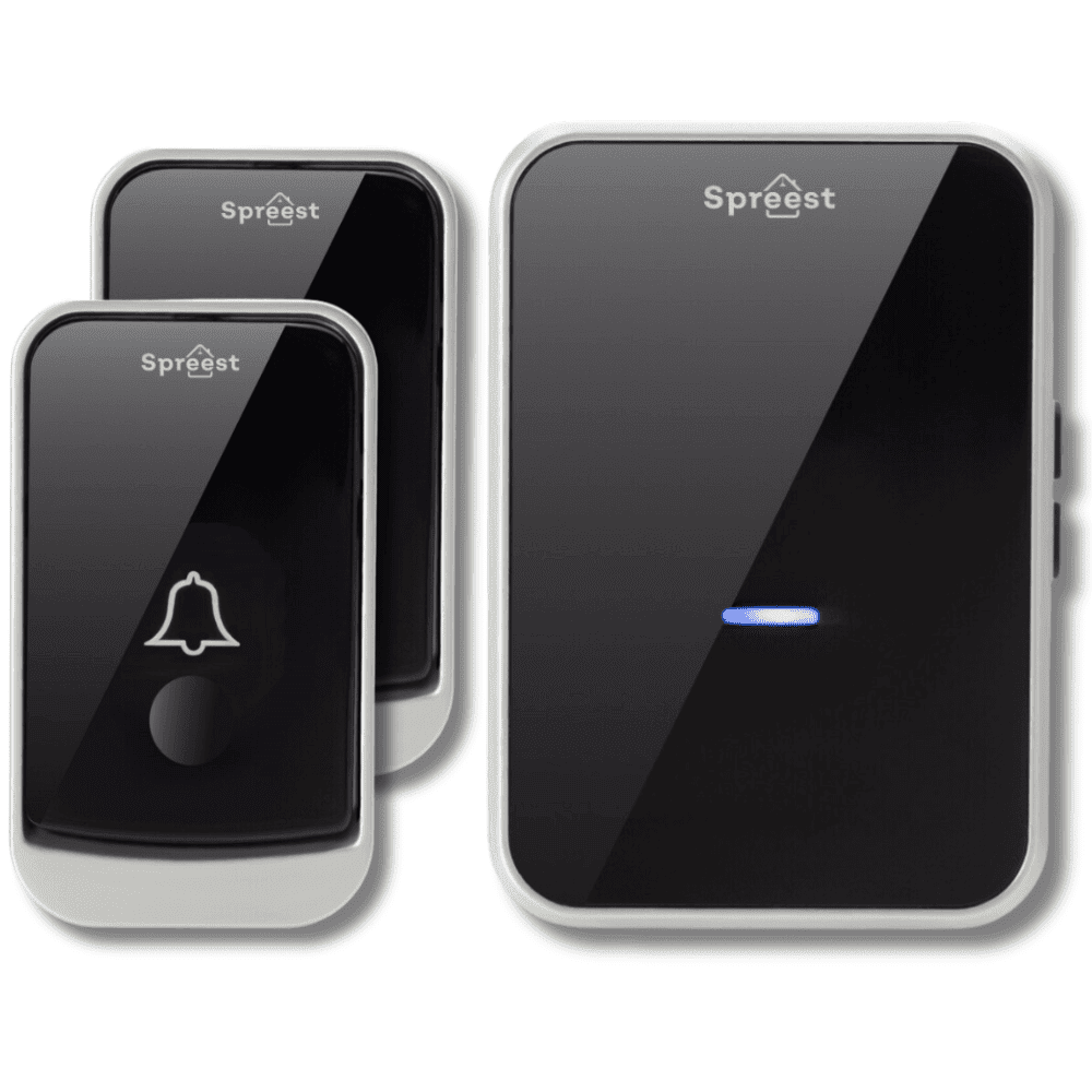 Dzwonek bezprzewodowy Q193-BS 1T1R Czarno-Srebrny Spreest