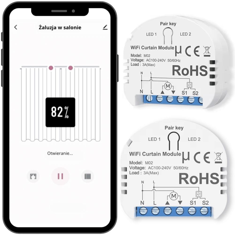 Dopuszkowy włącznik rolet żaluzji M02 Spreest