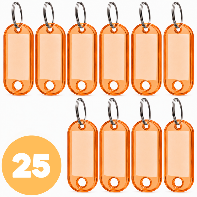 25x Zawieszka na klucze ABS-1 Pomarańczowa
