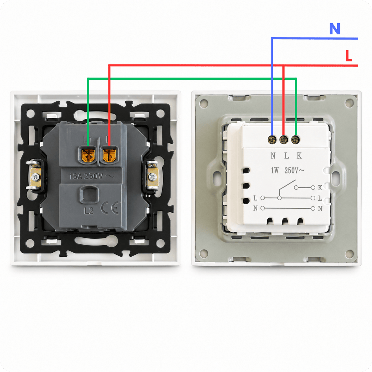 Wired doorbell button D01 White