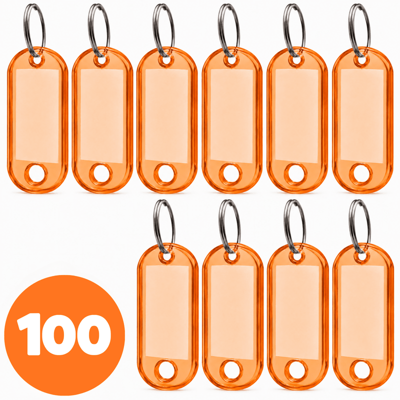 100x Zawieszka na klucze ABS-1 Pomarańczowa