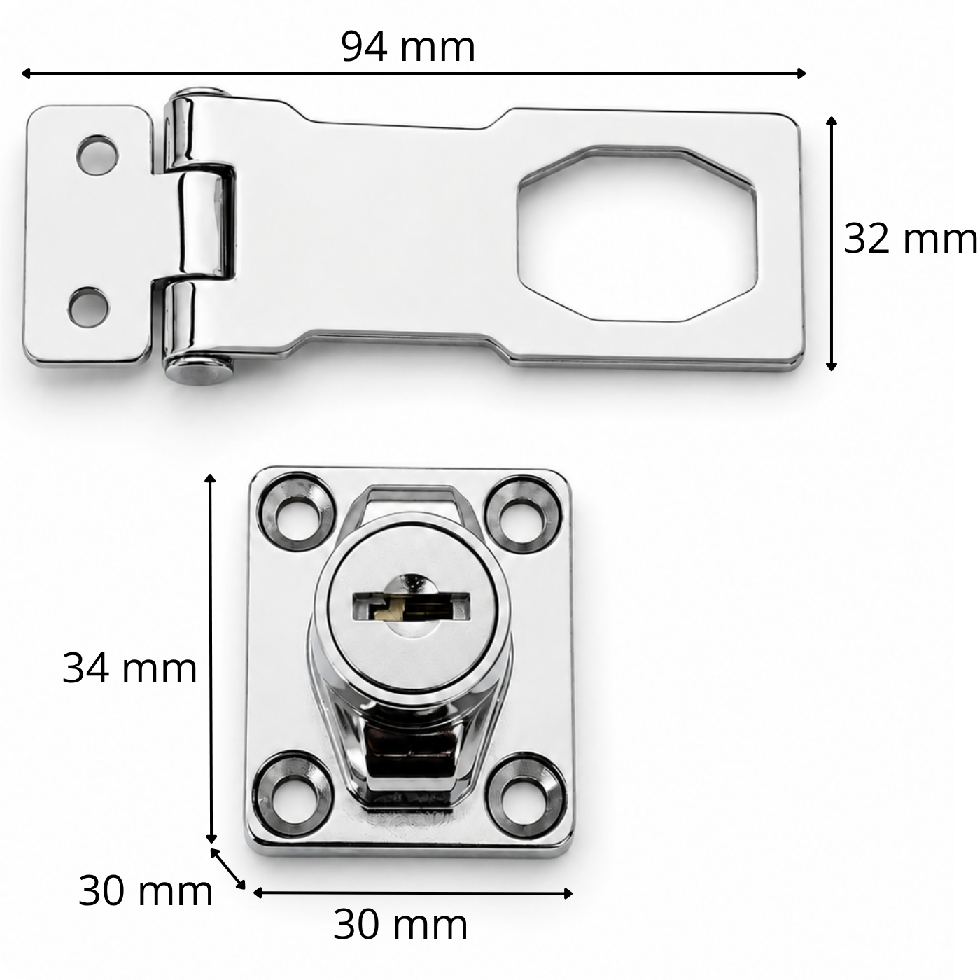 Zamek meblowy do szafki skrytki CB-108 Silver
