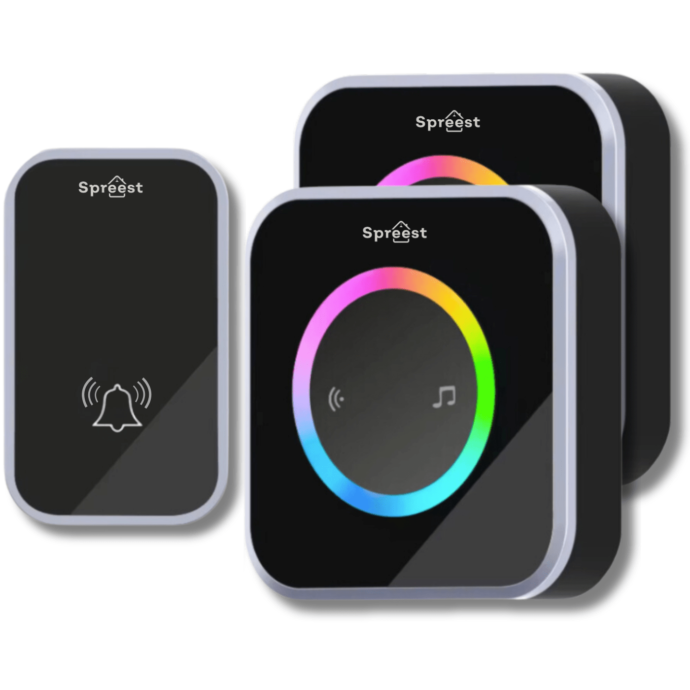 Dzwonek bezprzewodowy M488488-BS 1T2R Czarny Spreest