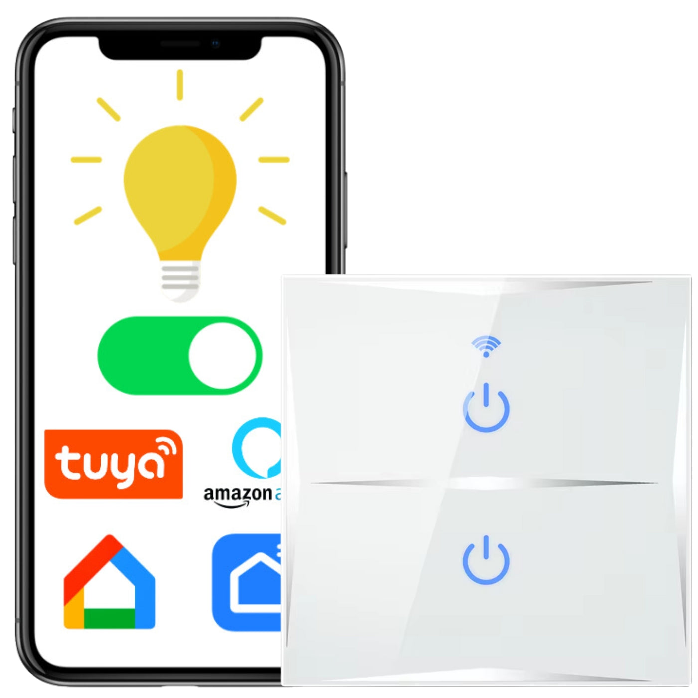 Włącznik światła WiFi KS601 2 Gang White Spreest