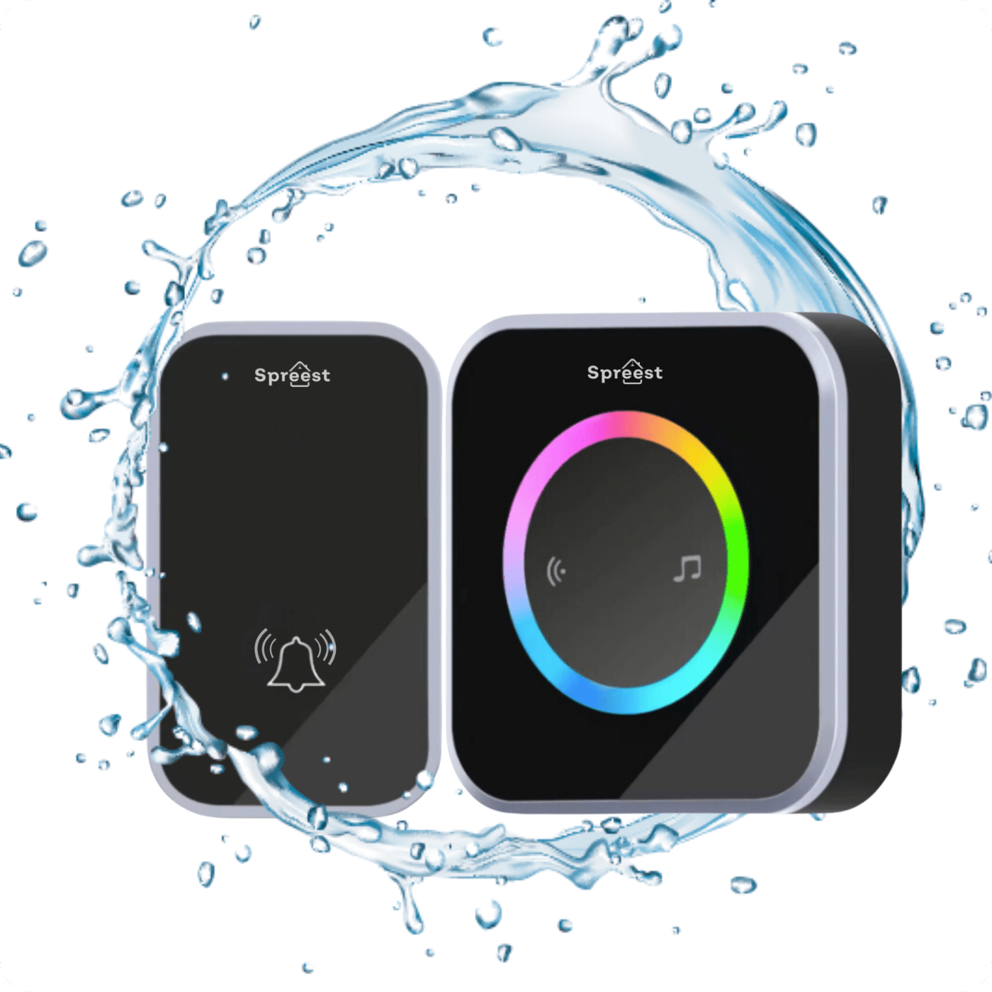 Dzwonek bezprzewodowy M488488-BS 1T2R Czarny Spreest