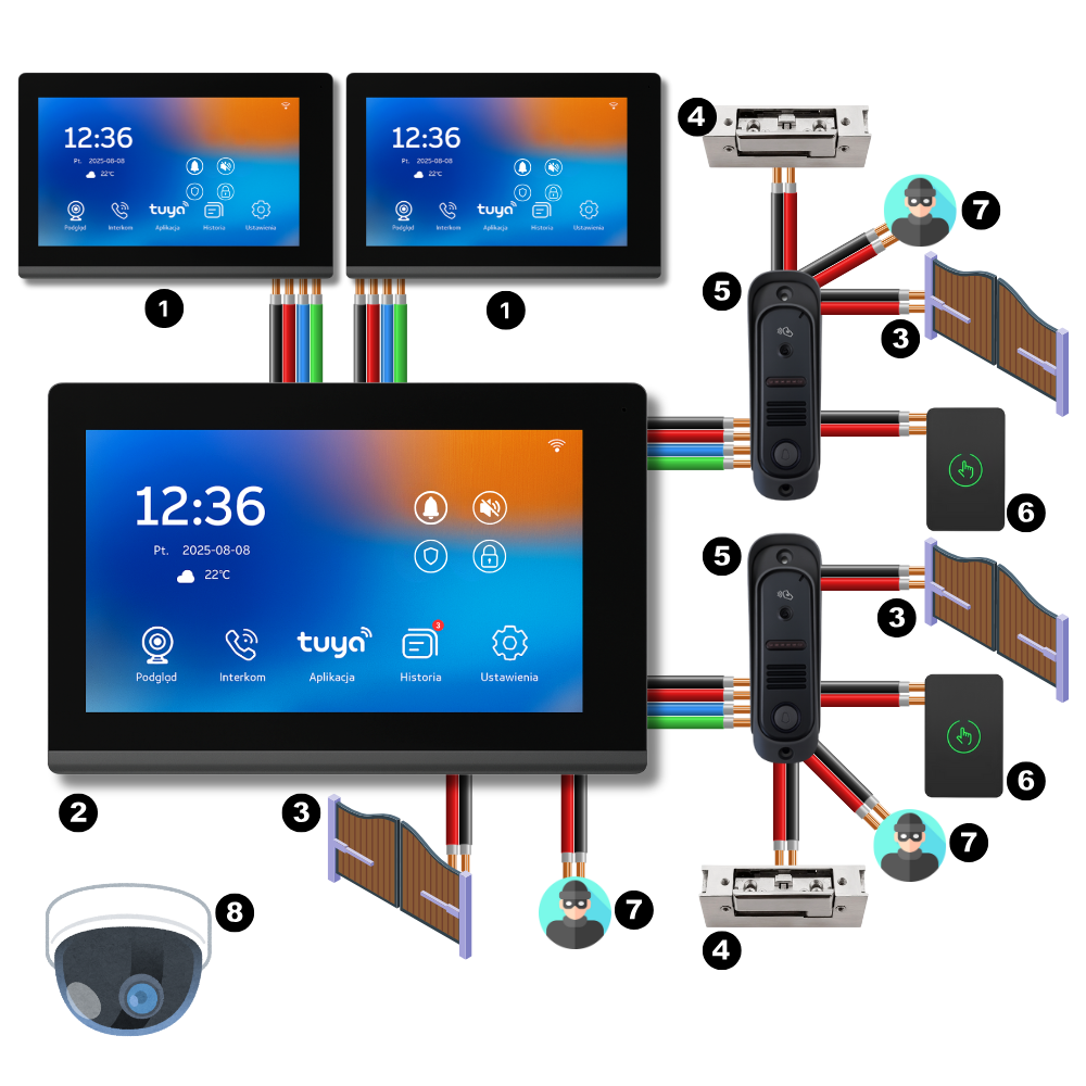 JD-S5-B Tuya Smart Black Video Intercom
