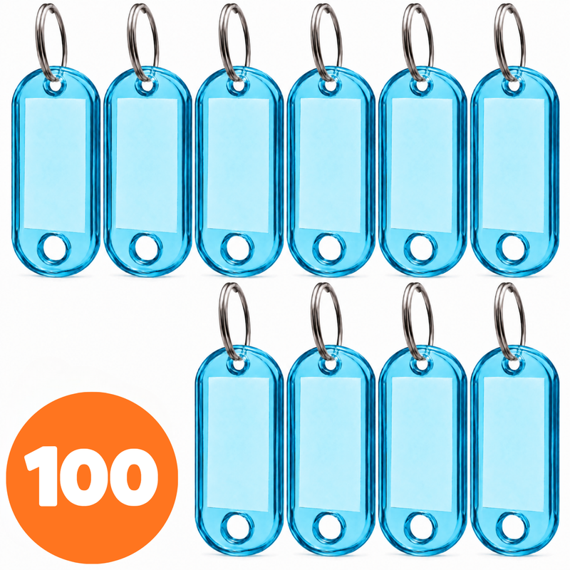 100x Zawieszka na klucze ABS-1 Niebieska