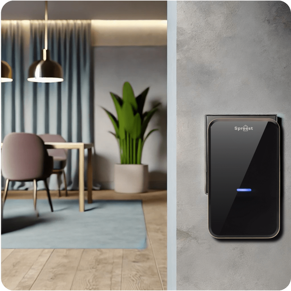 Dzwonek bezprzewodowy Q192-BG 1T1R Złoto-Czarny Spreest