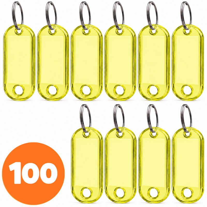 100x Zawieszka na klucze ABS-1 Żółta