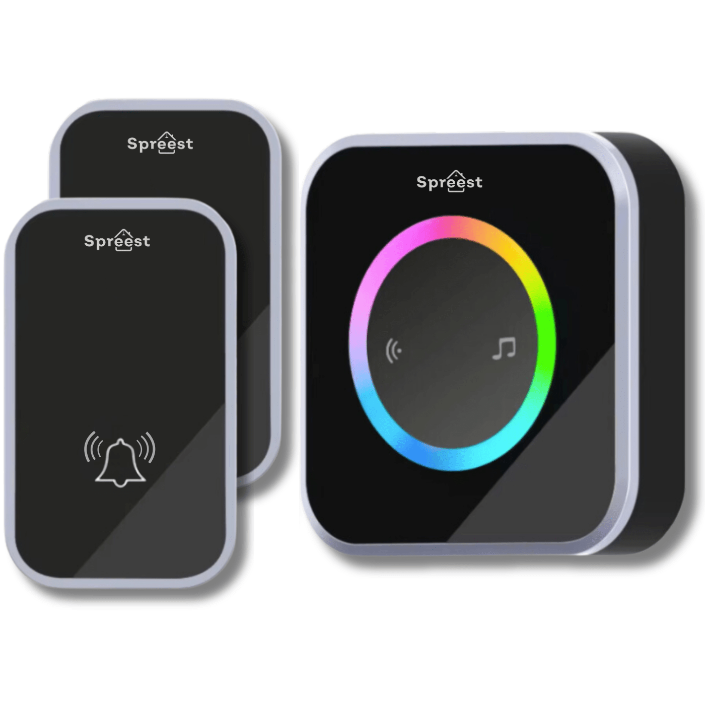 Dzwonek bezprzewodowy 2M488-BS 2T1R Czarny Spreest