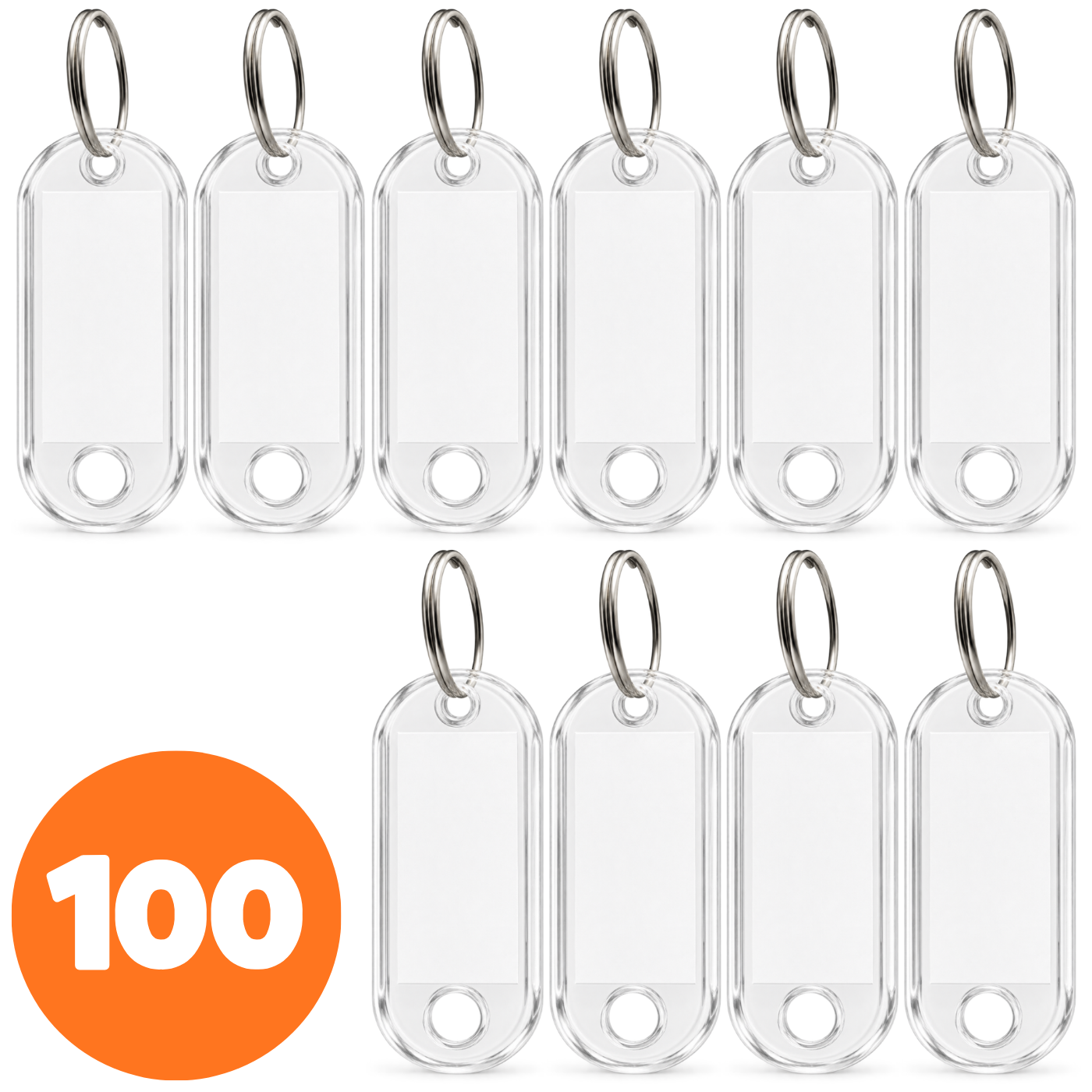 100x Zawieszka na klucze ABS-1 Przezroczysta