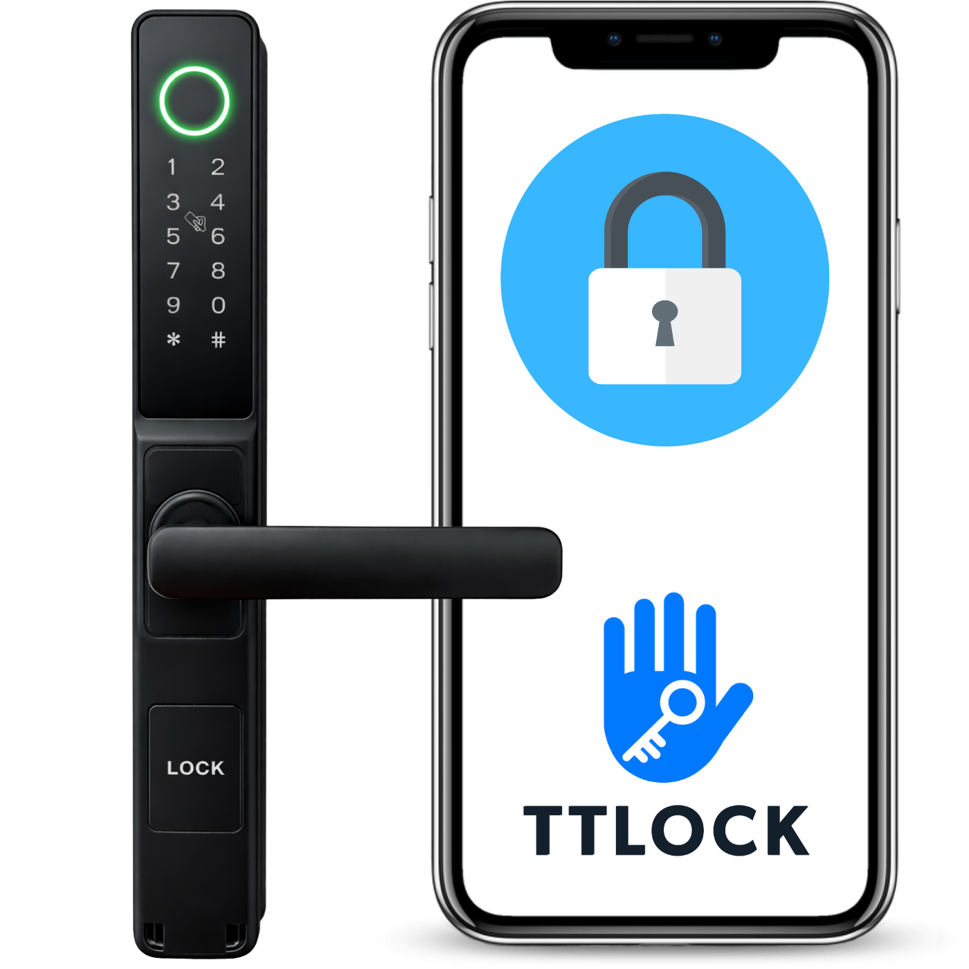 Zamek elektroniczny klamka A209B 50/72 TTLock Black