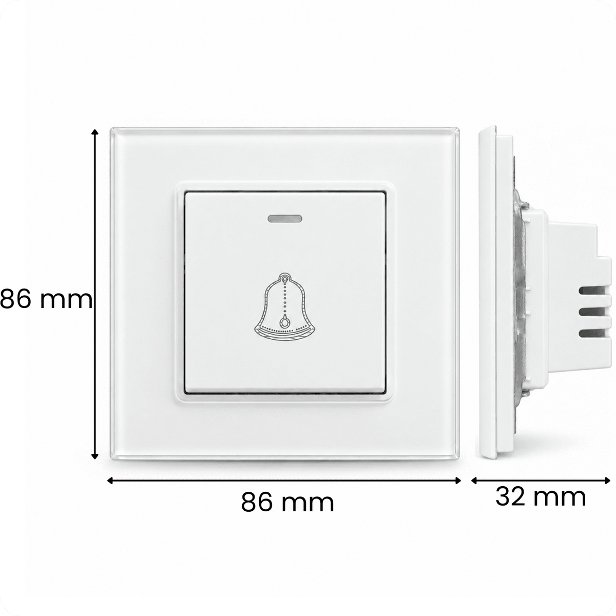 Wired doorbell button D01 White