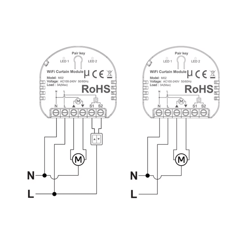 Dopuszkowy włącznik rolet żaluzji M02 Spreest