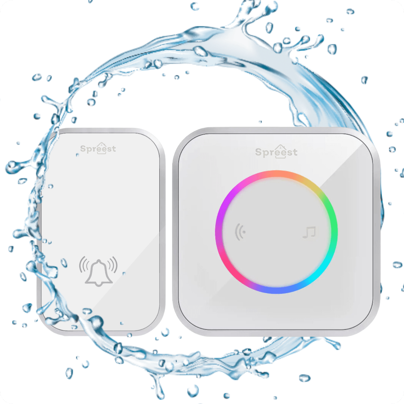 Dzwonek bezprzewodowy 2M488-WS 2T1R Biały Spreest