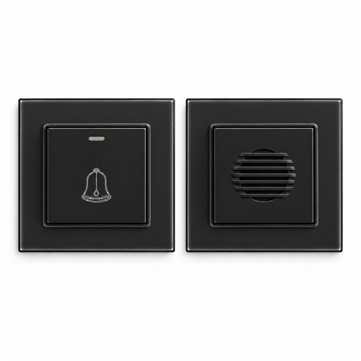 1x Przycisk dzwonka przewodowego D01 Black + 1x Odbiornik dzwonka przewodowego D02 Black