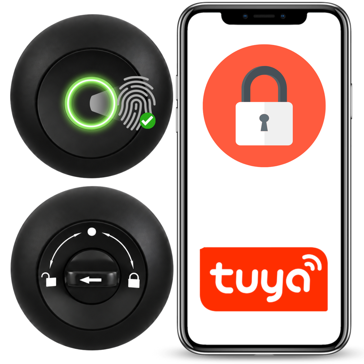 Zamek elektroniczny klamka gałka S4A-M01F Tuya Smart