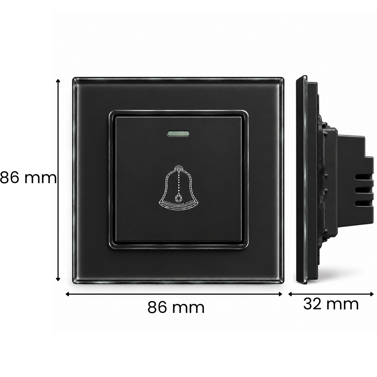 1x Przycisk dzwonka przewodowego D01 Black + 1x Odbiornik dzwonka przewodowego D02 Black