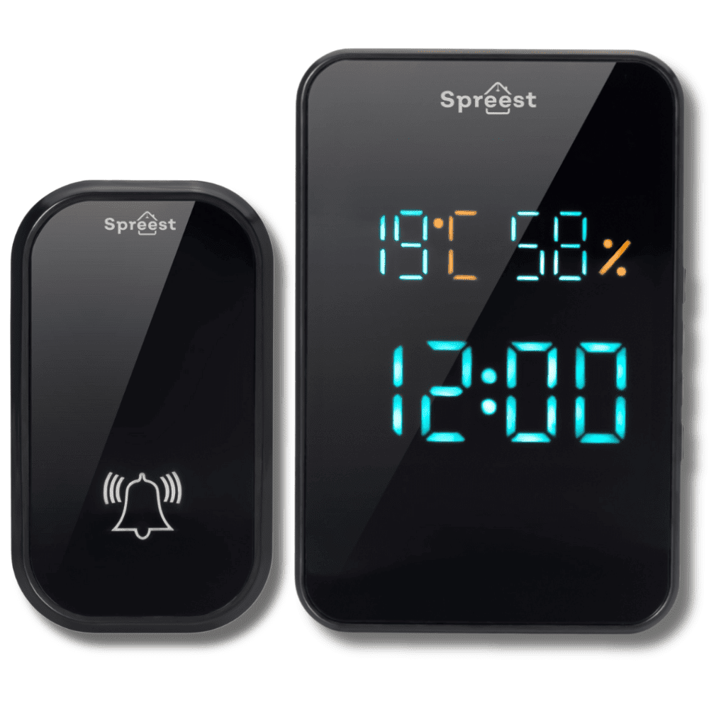 Dzwonek bezprzewodowy 2T295-BB 2T1R Czarny Spreest