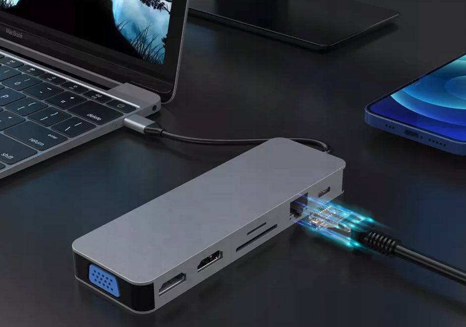 Adapter 13w1 HUB USB-C 2xHDMI VGA RJ45 Macbook Air Spreest