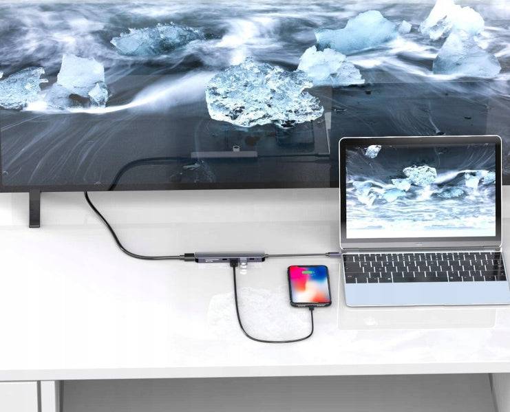 Adapter 7w1 HUB USB-C HDMI 4K SD Macbook Pro/Air Spreest