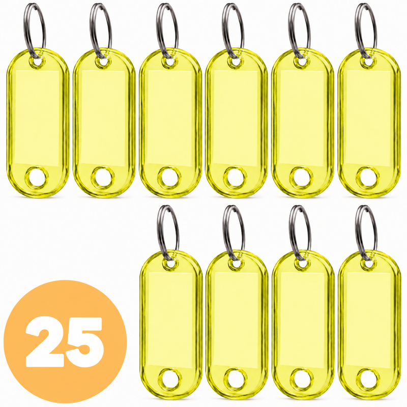 25x Zawieszka na klucze ABS-1 Żółta