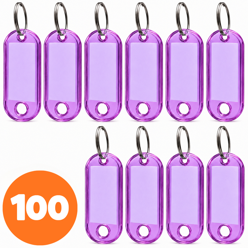 100x Zawieszka na klucze ABS-1 Fioletowa