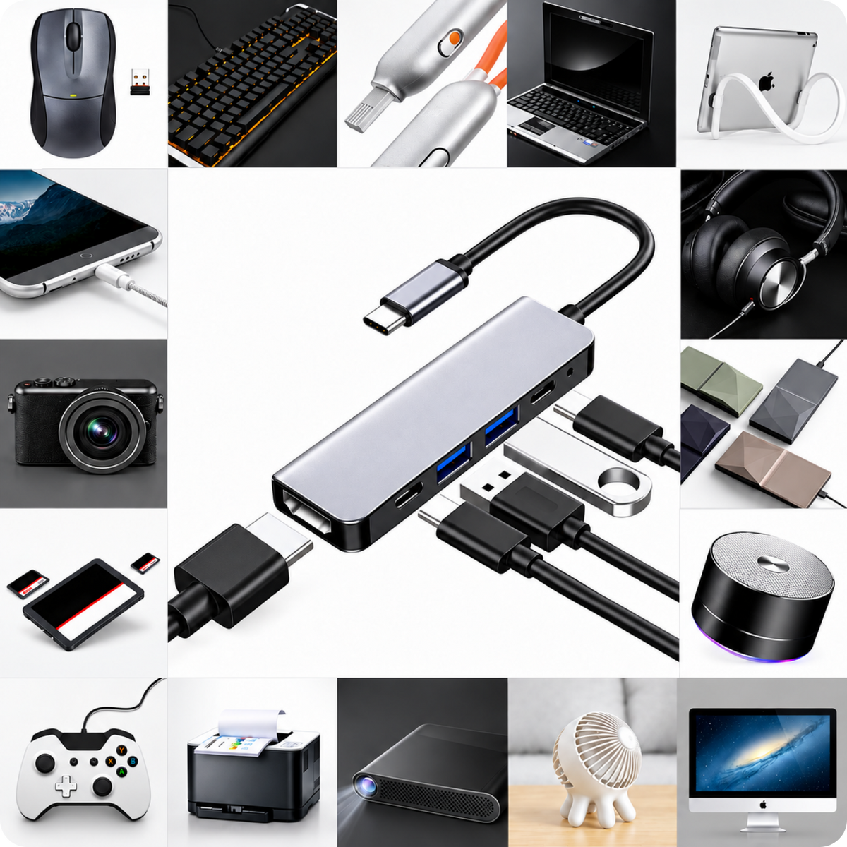 Adapter 5w1 HUB USB-C SC-USH83
