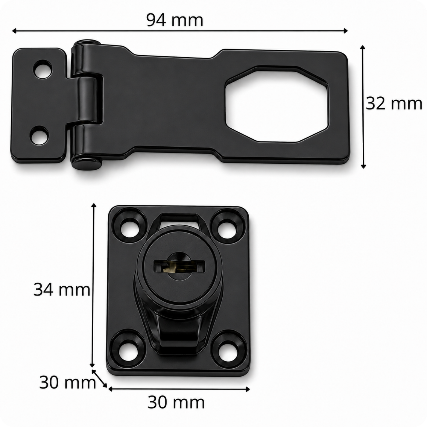 Zamek meblowy do szafki skrytki CB-108B Black