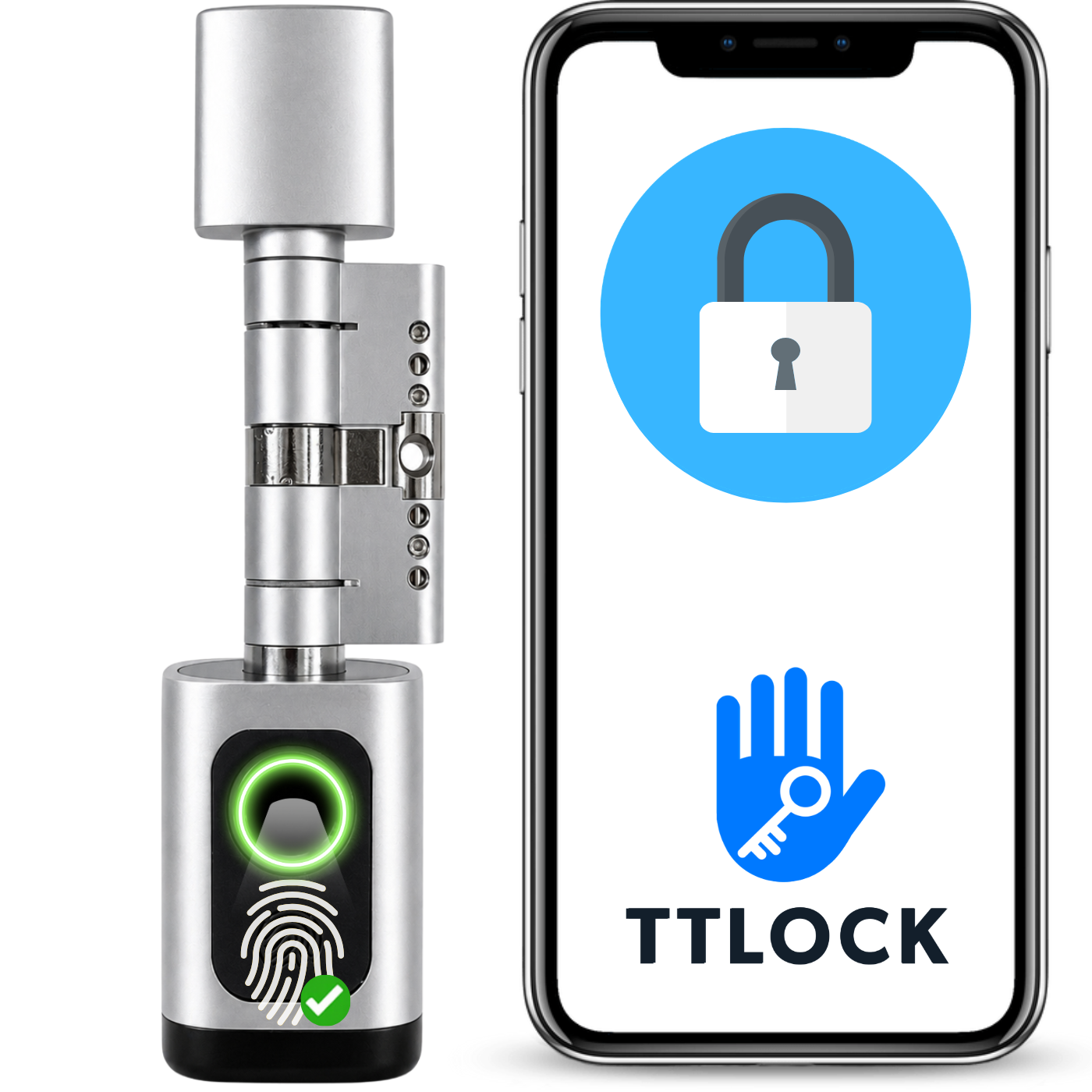 Zamek elektroniczny wkładka V1-W TTLock Silver Wodoodporna