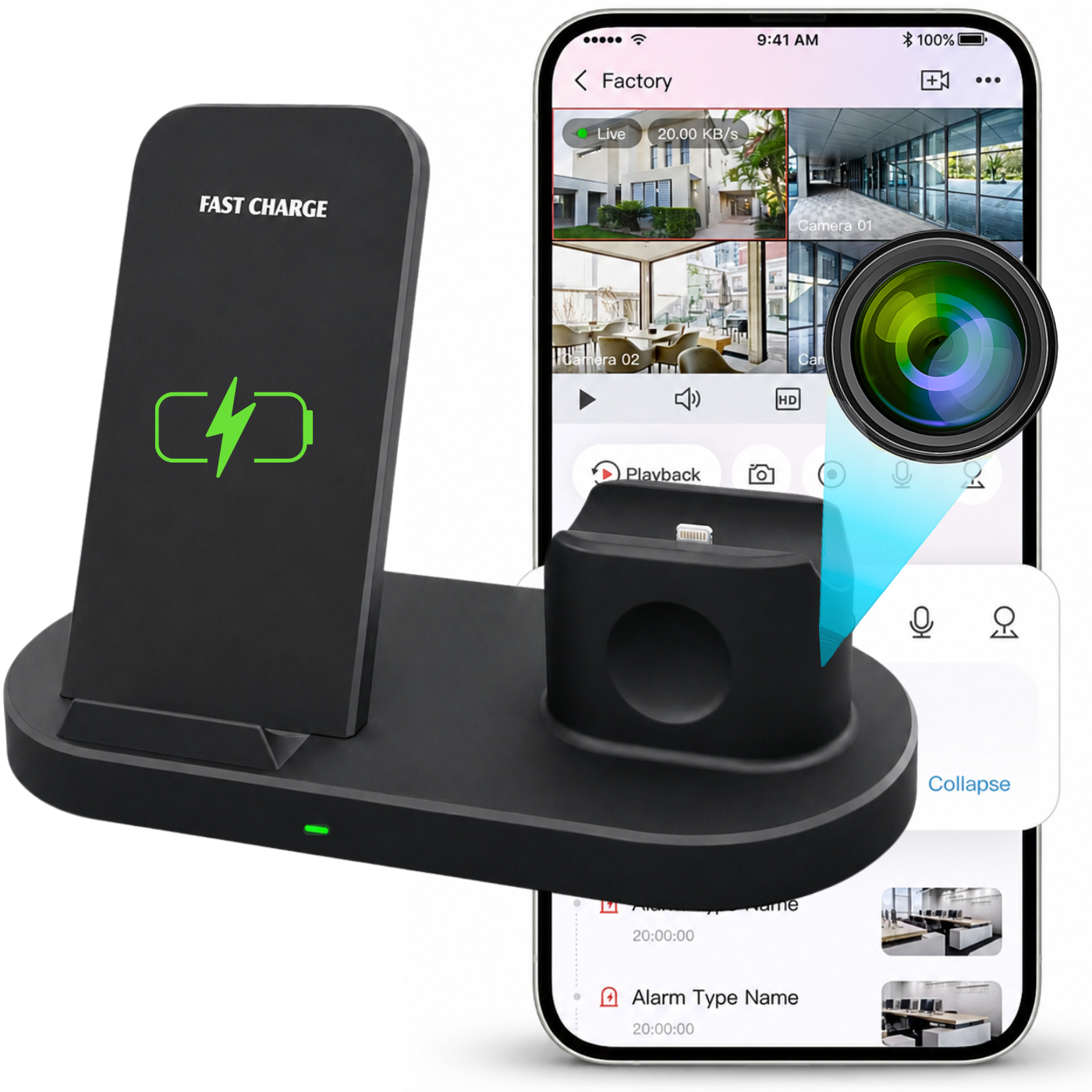 Mini kamera w ładowarce WF-H10 WiFi
