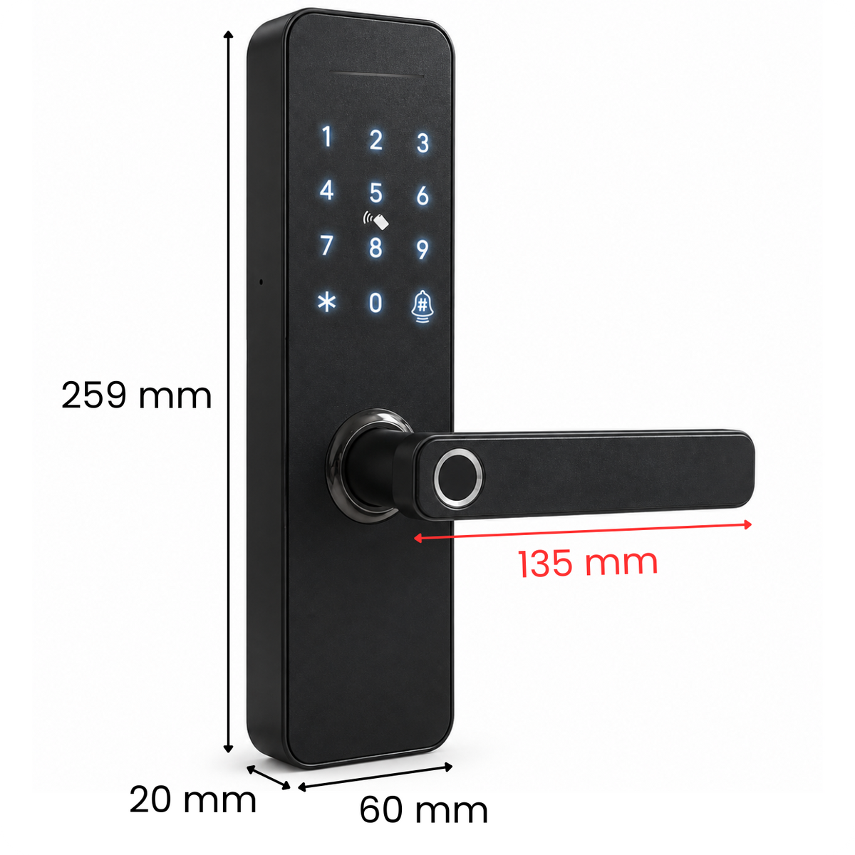 Zamek elektroniczny klamka A261F 50/72 TTLock Black