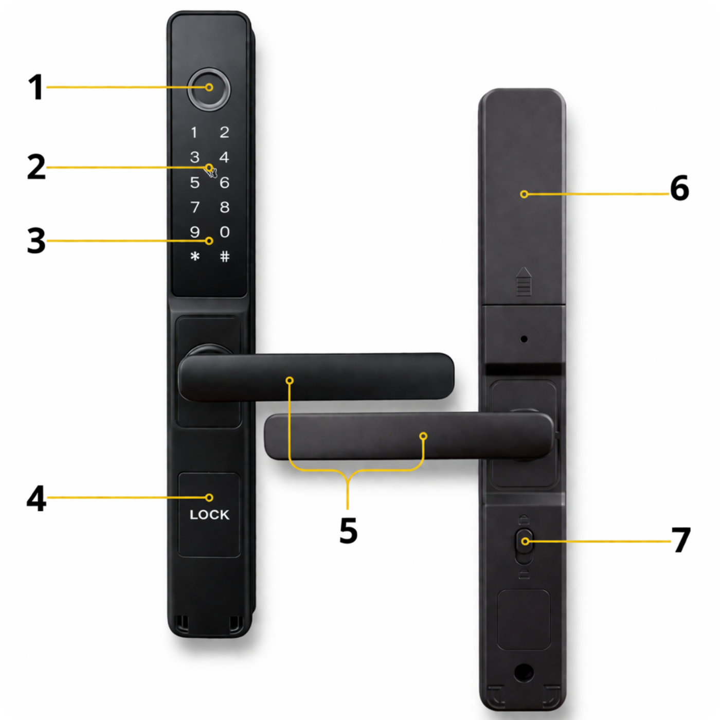 Zamek elektroniczny klamka A209B 50/72 TTLock Black
